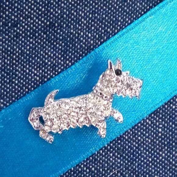 Signed Vintage D'Orlan Boucher 9117 Scottish Terrier Dog Stick Pin Brooch - Picture 2 of 7